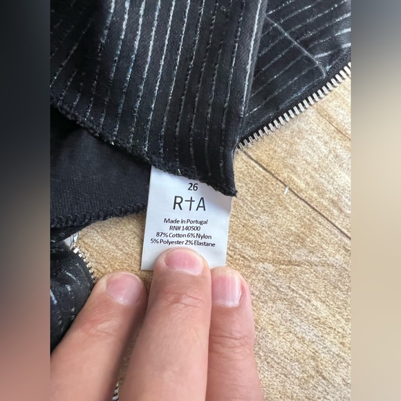 RTA SLIM FIT PINSTRIPE PANTS WITH ANKLE ZIP IN BLACK - Picture 10 of 11